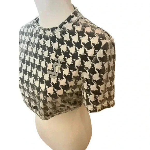 shane justin crop top velvet houndstooth size xl - Picture 5 of 8